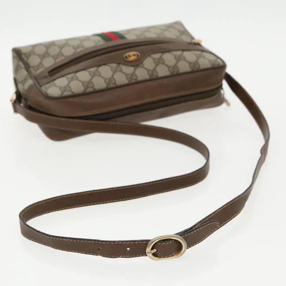 GUCCI GG Supreme Web Sherry Line Shoulder Bag PVC Beige 904 02 005 Auth 96357 - Picture 7 of 16
